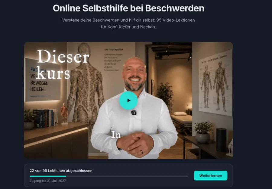 Kursseite Online Selbsthilfe bei Beschwerden